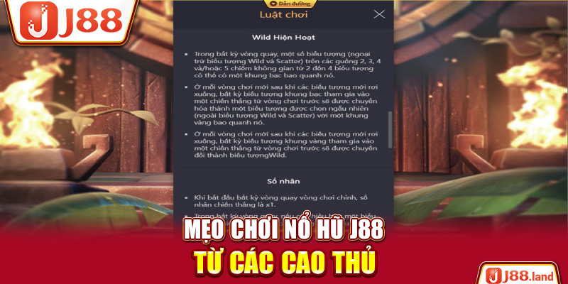 Mẹo chơi nổ hũ J88 từ các cao thủ